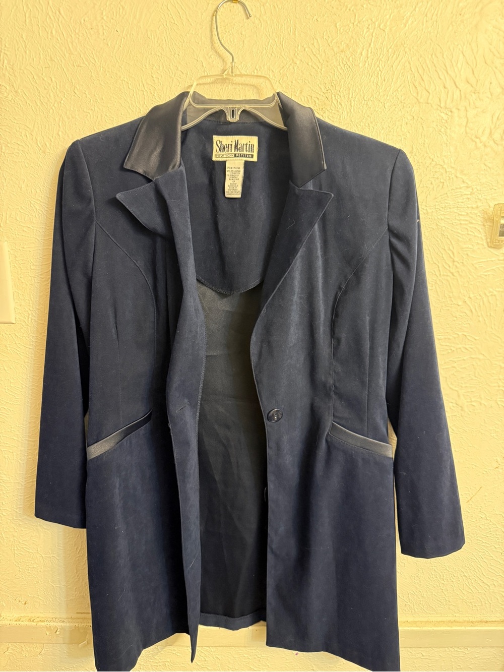 Sheri Martin Navy Blazer with Black Trim - Picture 2 of 5